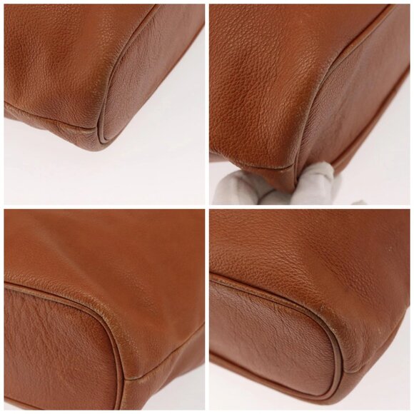 SAINT LAURENT Shoulder Bag Leather Brown Gold Auth SW1562 - Picture 14 of 16